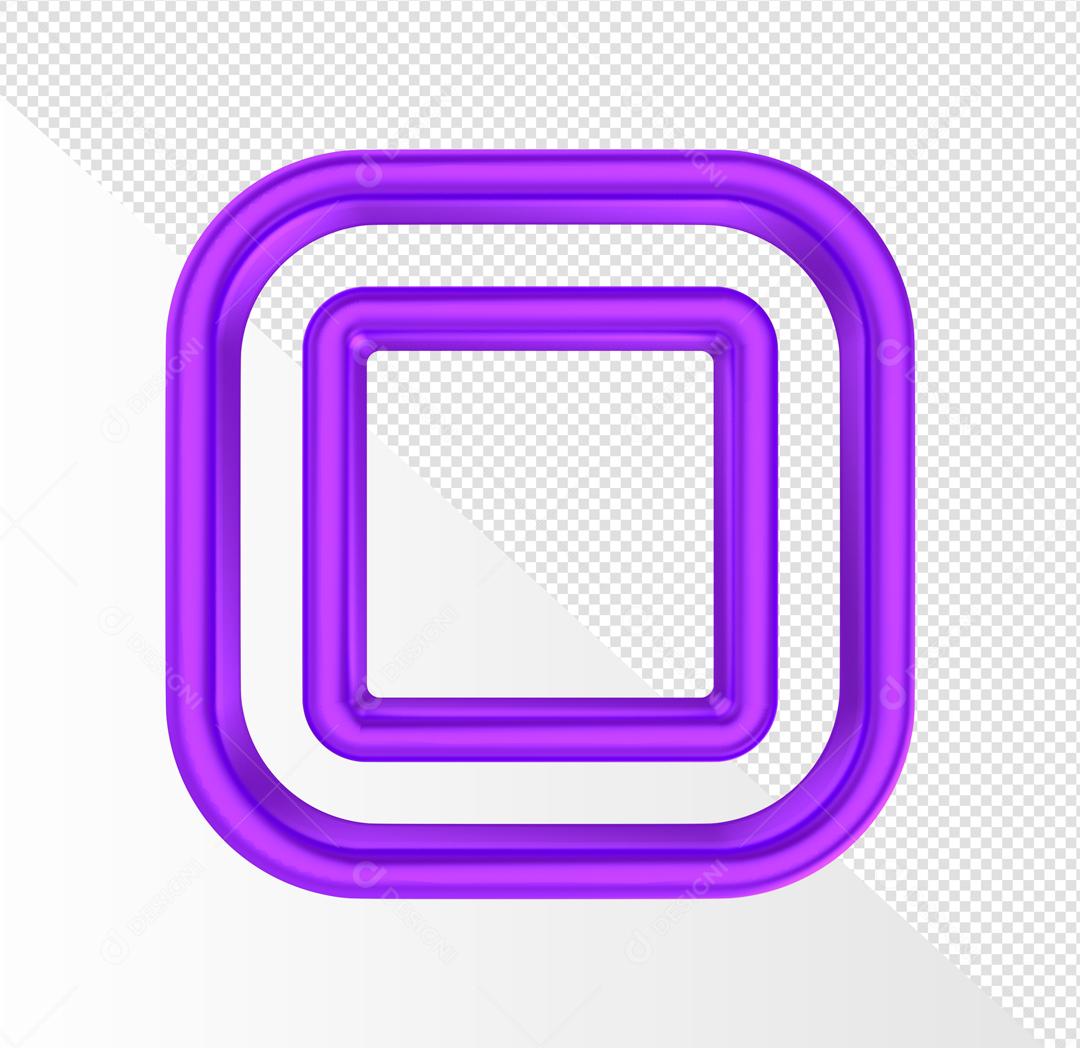 Quadro Roxo Elemento 3D Para Composição PSD
