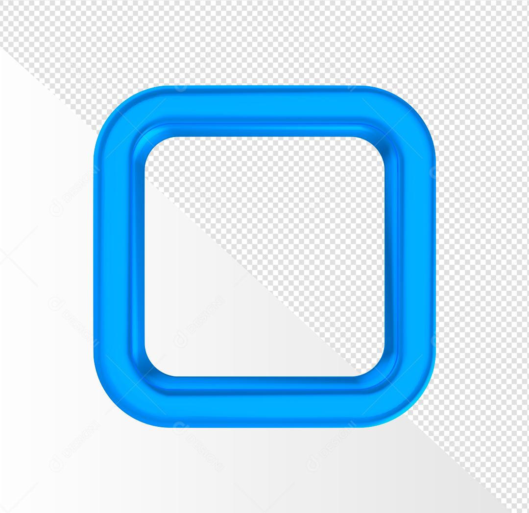 Quadro Azul Elemento 3D Para Composição PSD