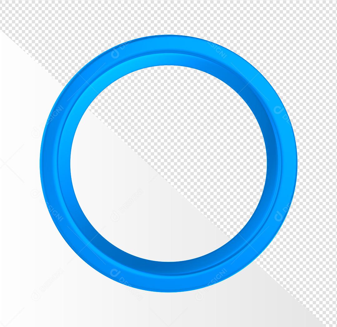 Círculo 3D Azul Elemento Para Composição PSD