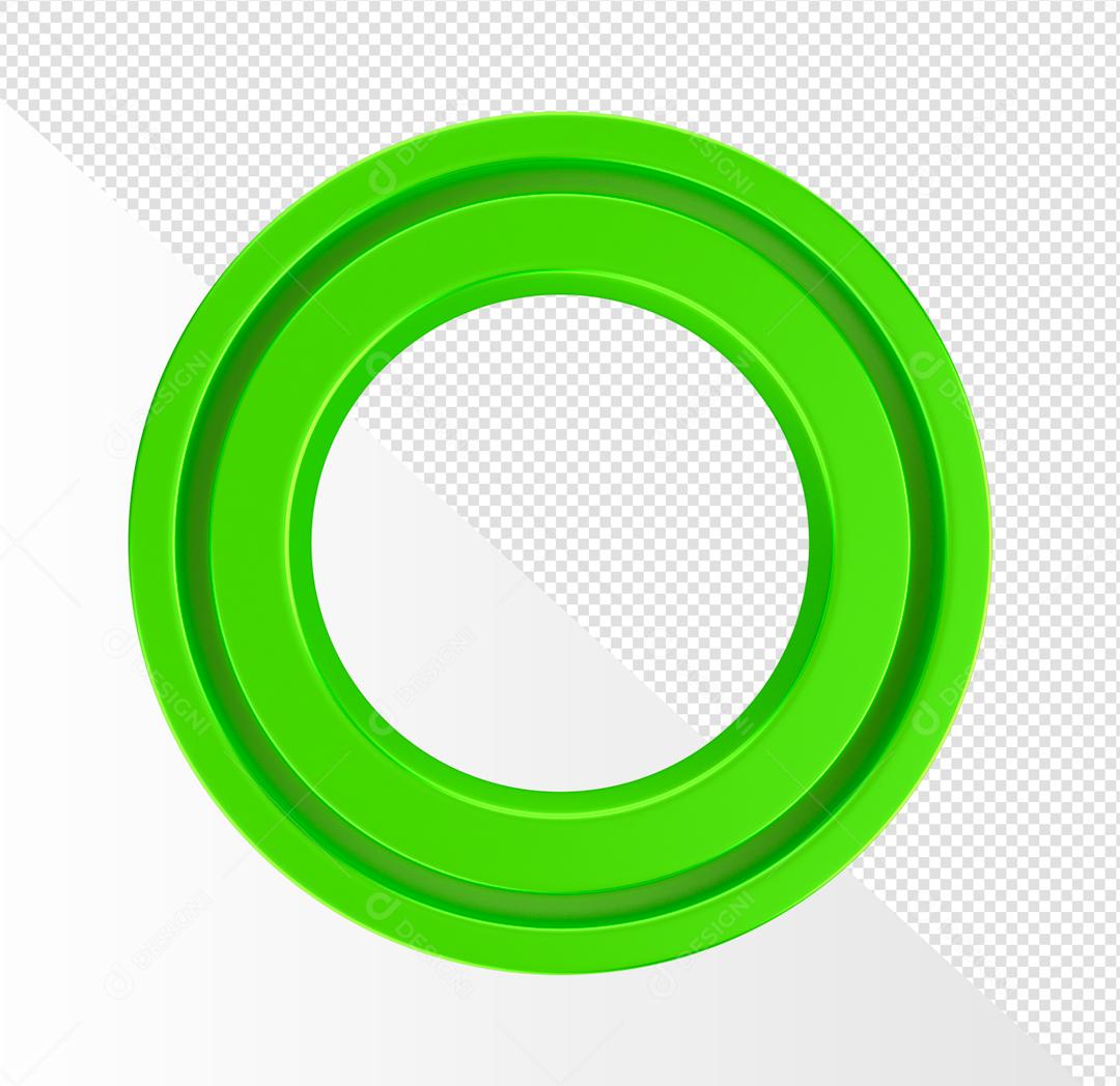 Elemento 3D Círculo Verde para Composição PSD