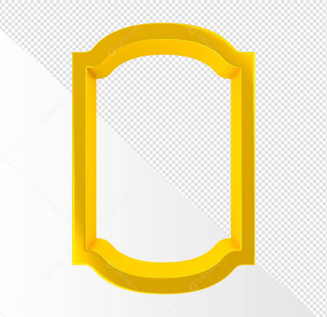 Moldura em forma realista Amarelo 3D Elemento PSD