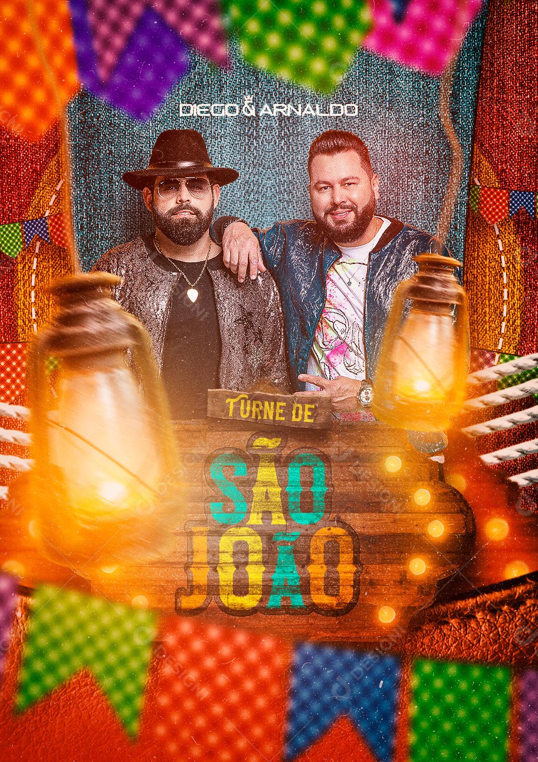 Social Media Turne de São João Diego e Arnaldo Flyers PSD Editável
