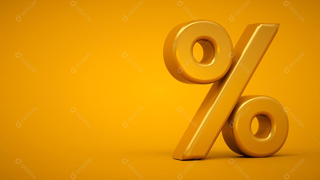 Ícone 3D de desconto percentual. Sinal de negócios. Renderização 3D.