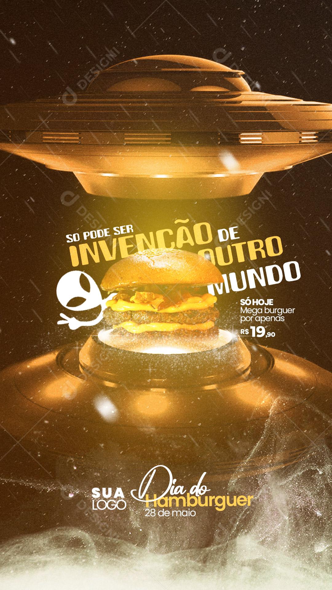 Story Hamburgueria Dia Mundial do Hambúrguer 28 de Maio Social Media PSD Editável