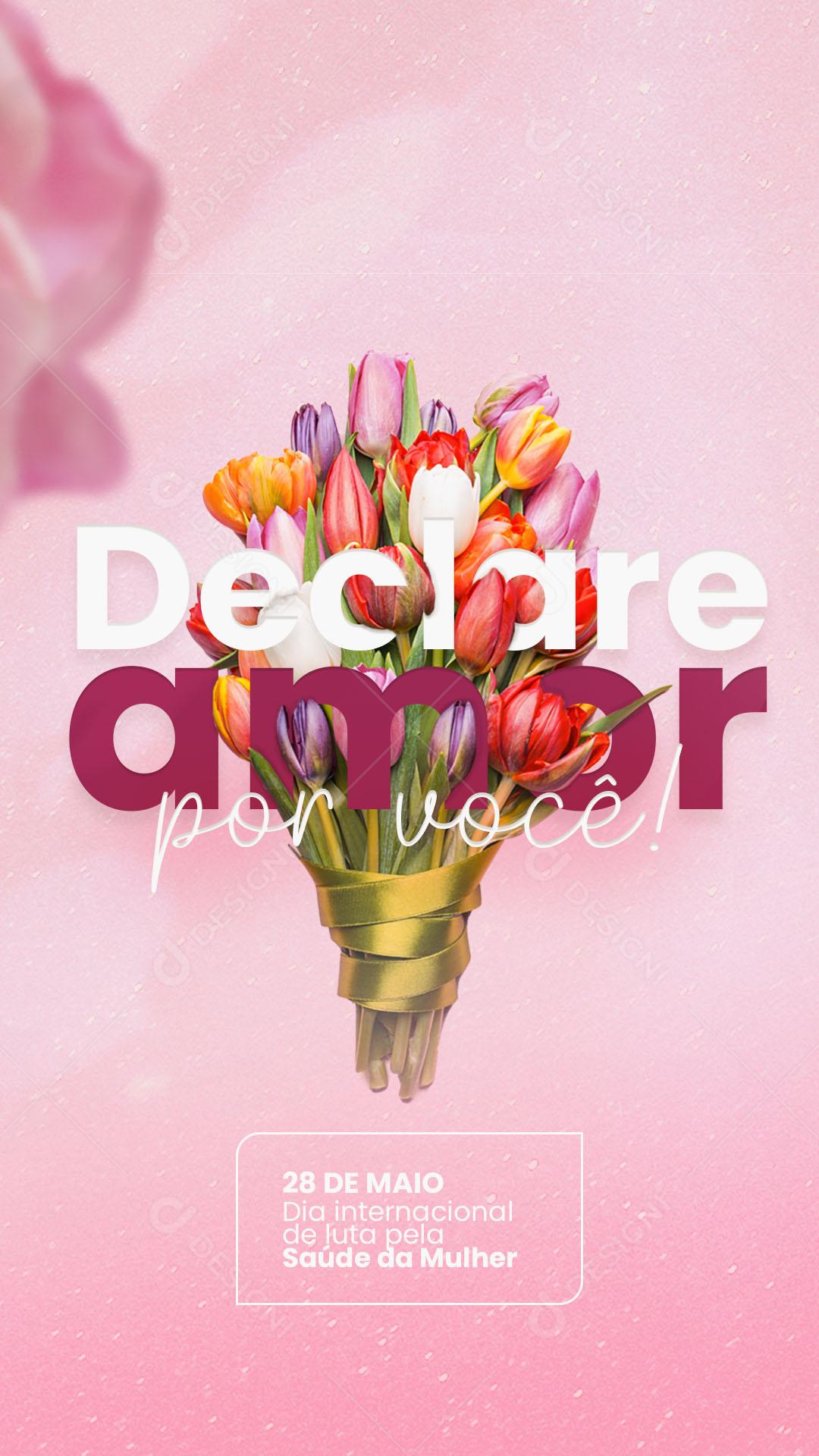 Social Media Story Dia Internacional de Luta pela Saúde da Mulher 28 de Maio PSD Editável
