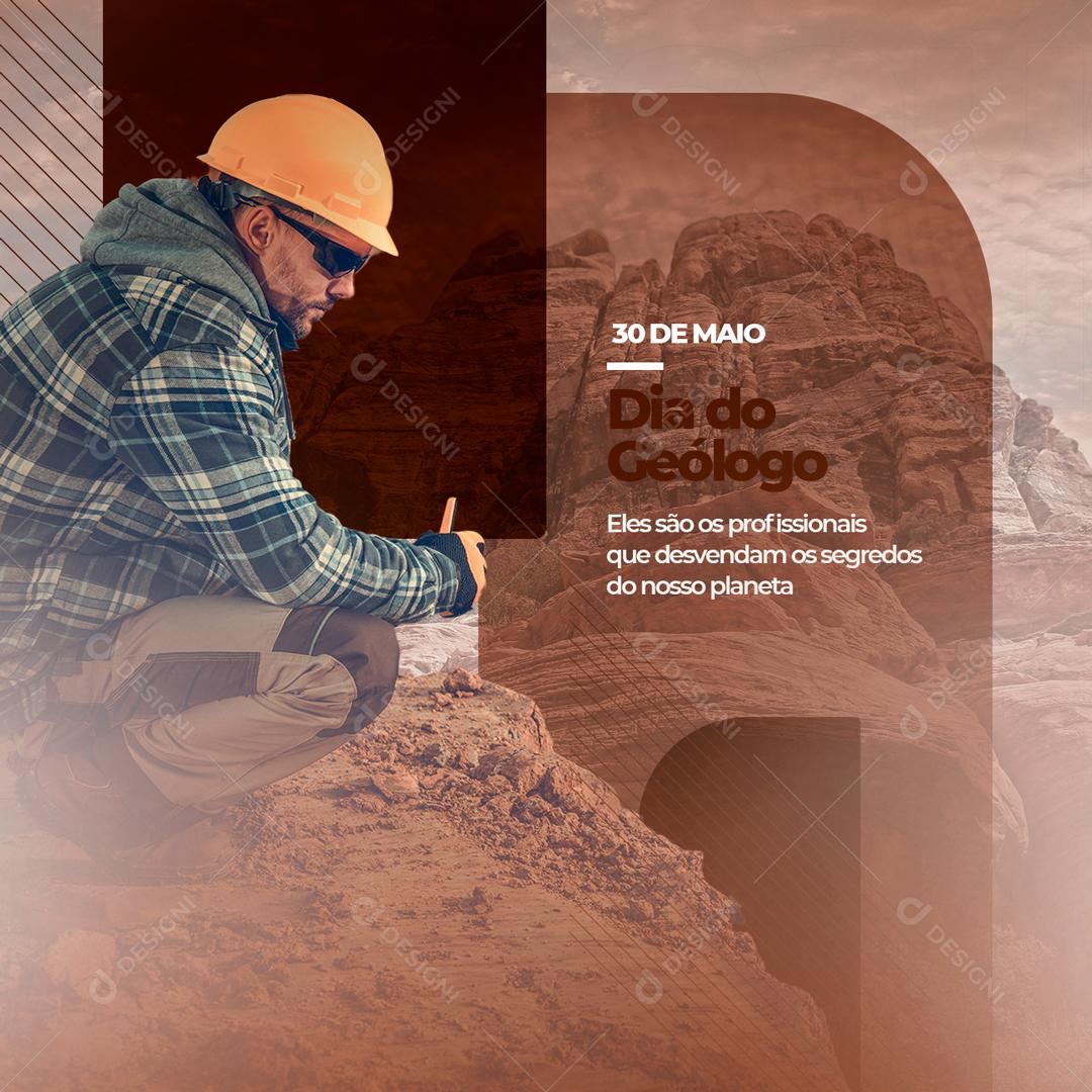 Social Media Eles são os Profissionais Dia do Geólogo PSD Editável