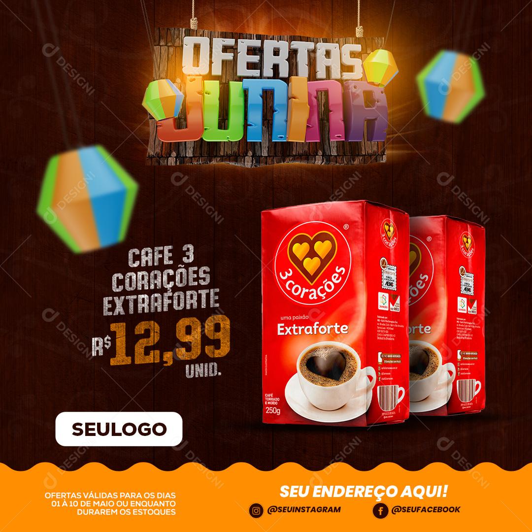 Encarte Ofertas Junina Promoção Em Produtos  Social Media PSD Editável