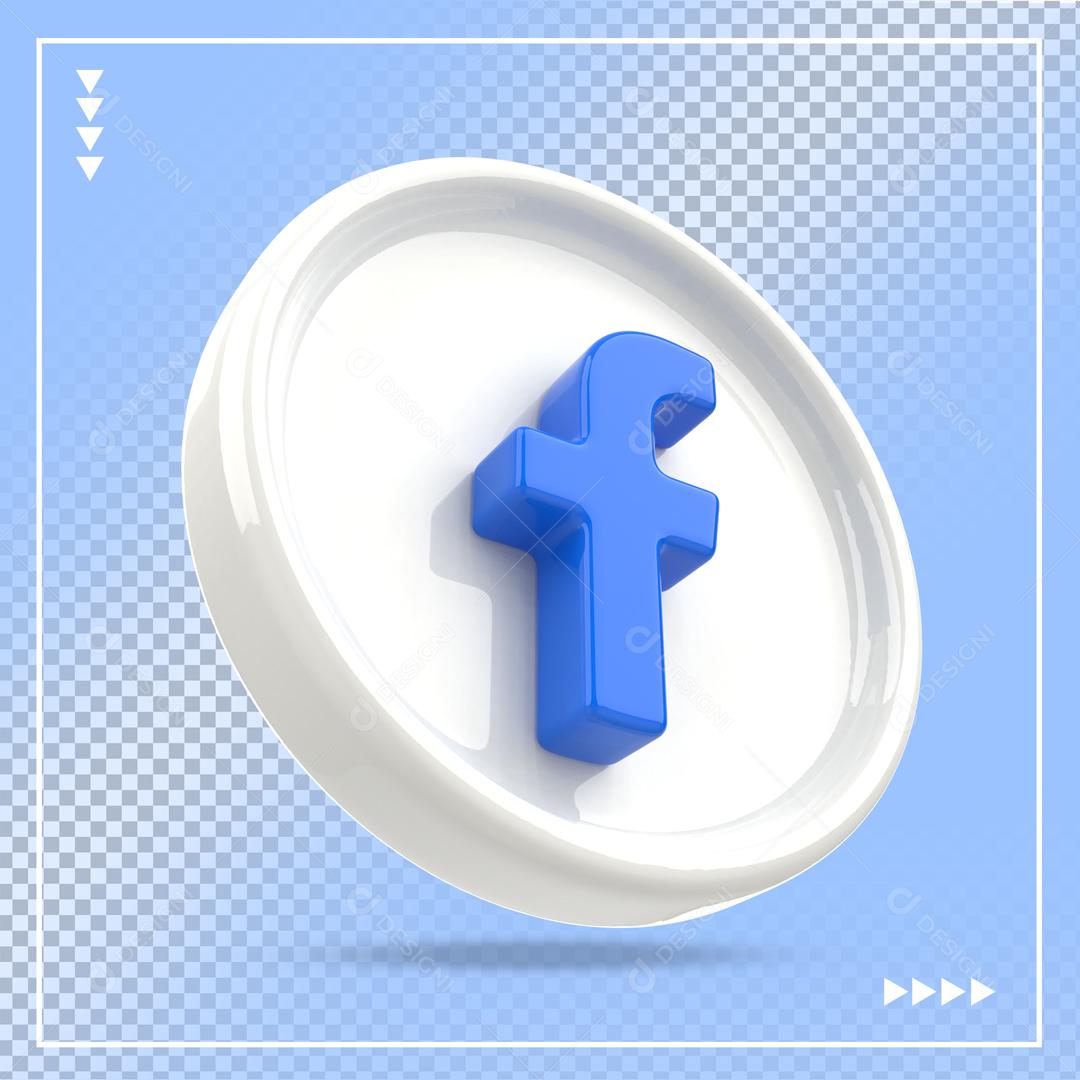Ícone 3D Facebook Para Composição PSD
