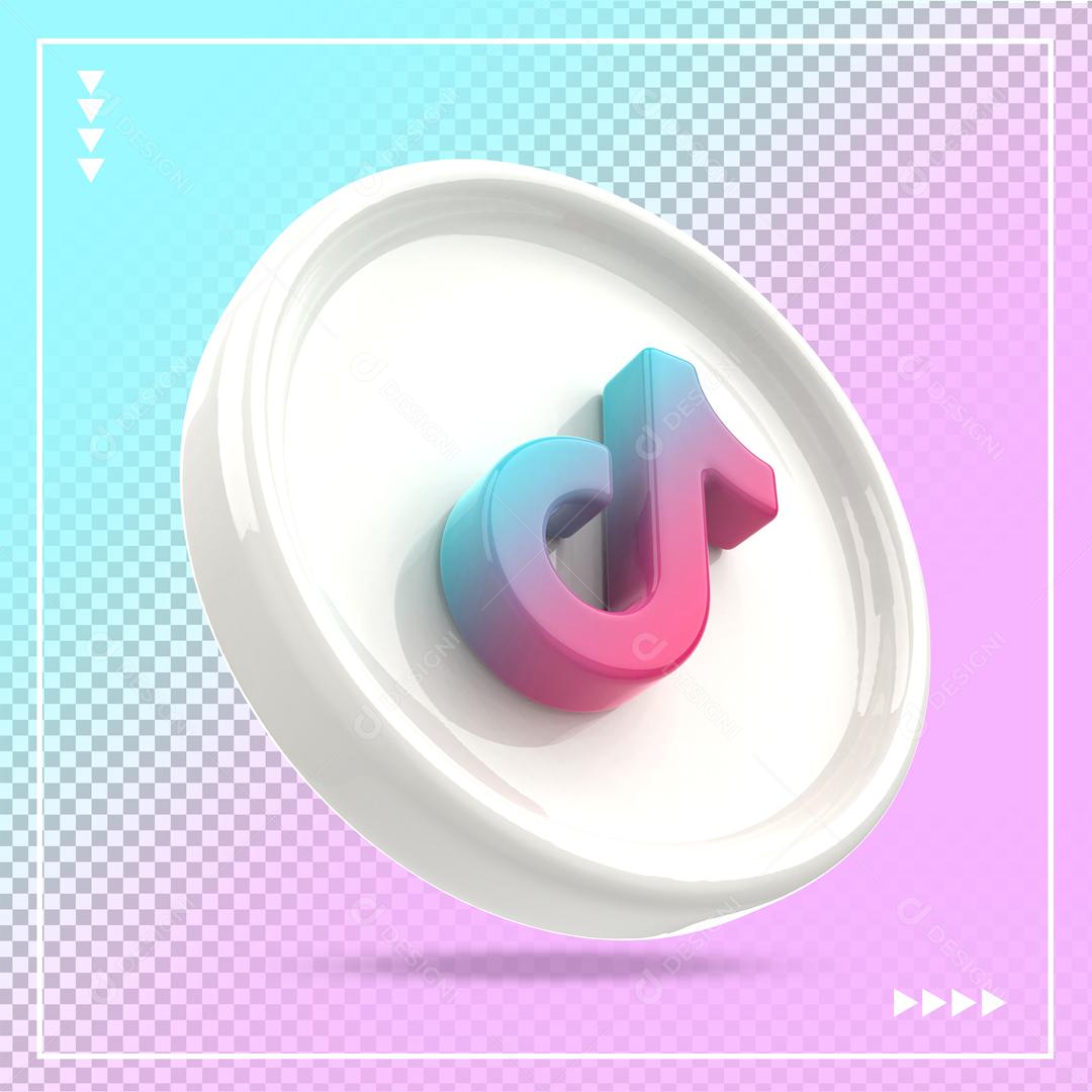 Ícone 3D Tiktok Para Composição PSD