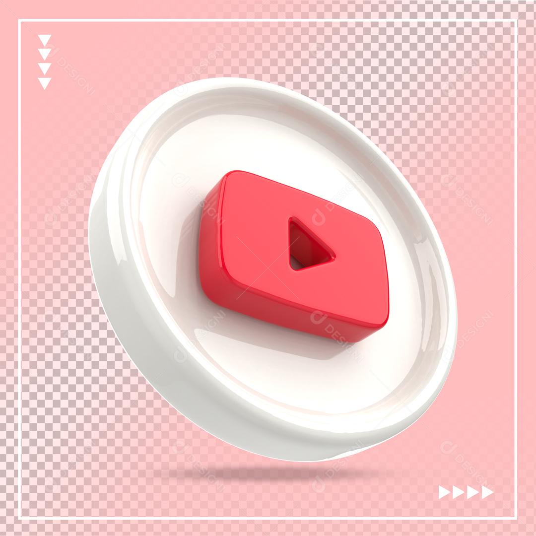 Ícone 3D Youtube Para Composição PSD