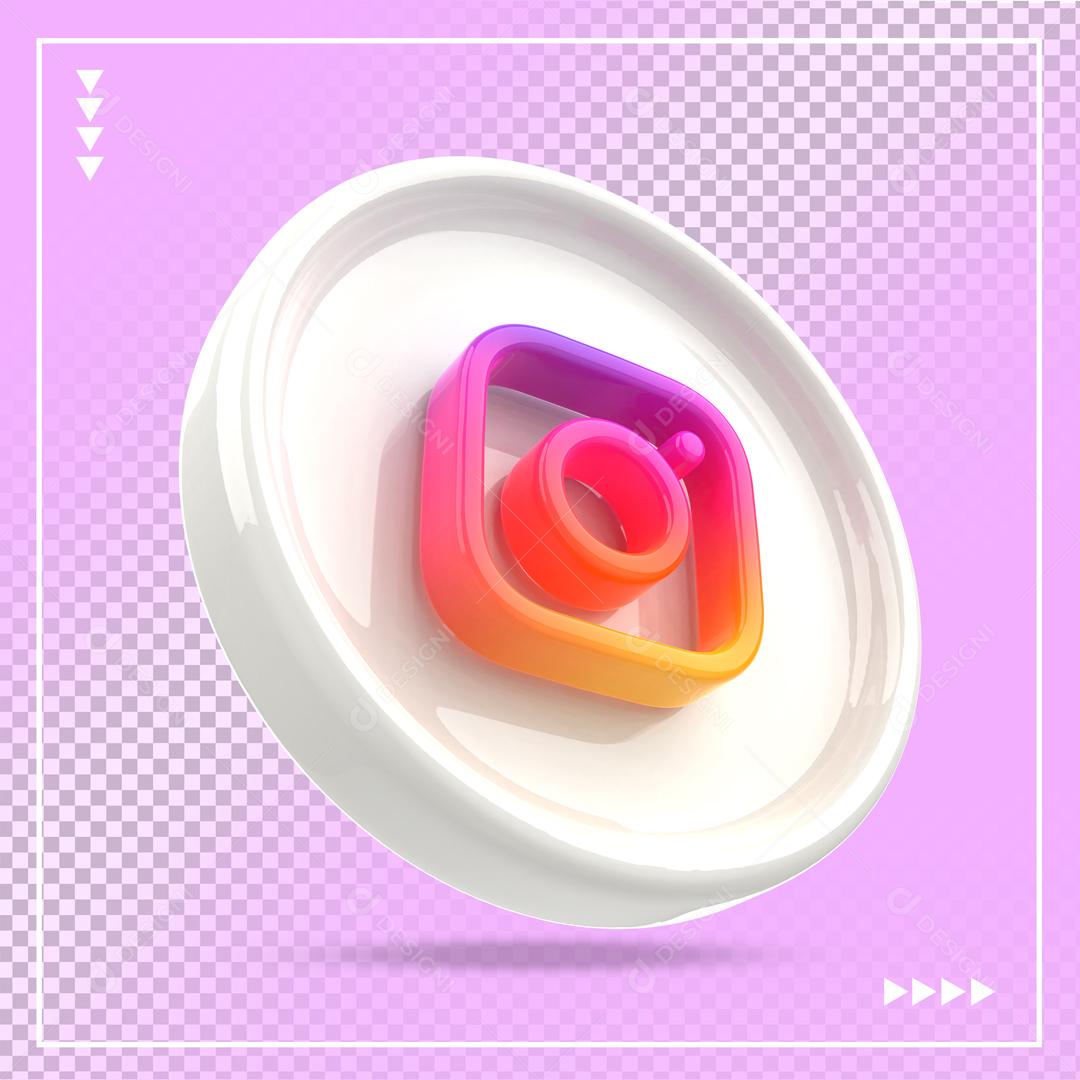 Ícone 3D Instagram Para Composição PSD