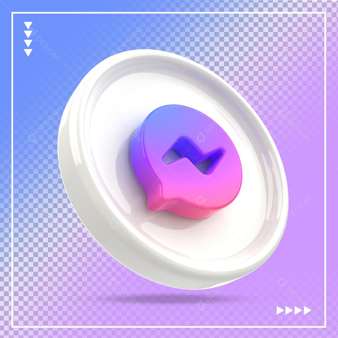 Ícone 3D Messenger Para Composição PSD