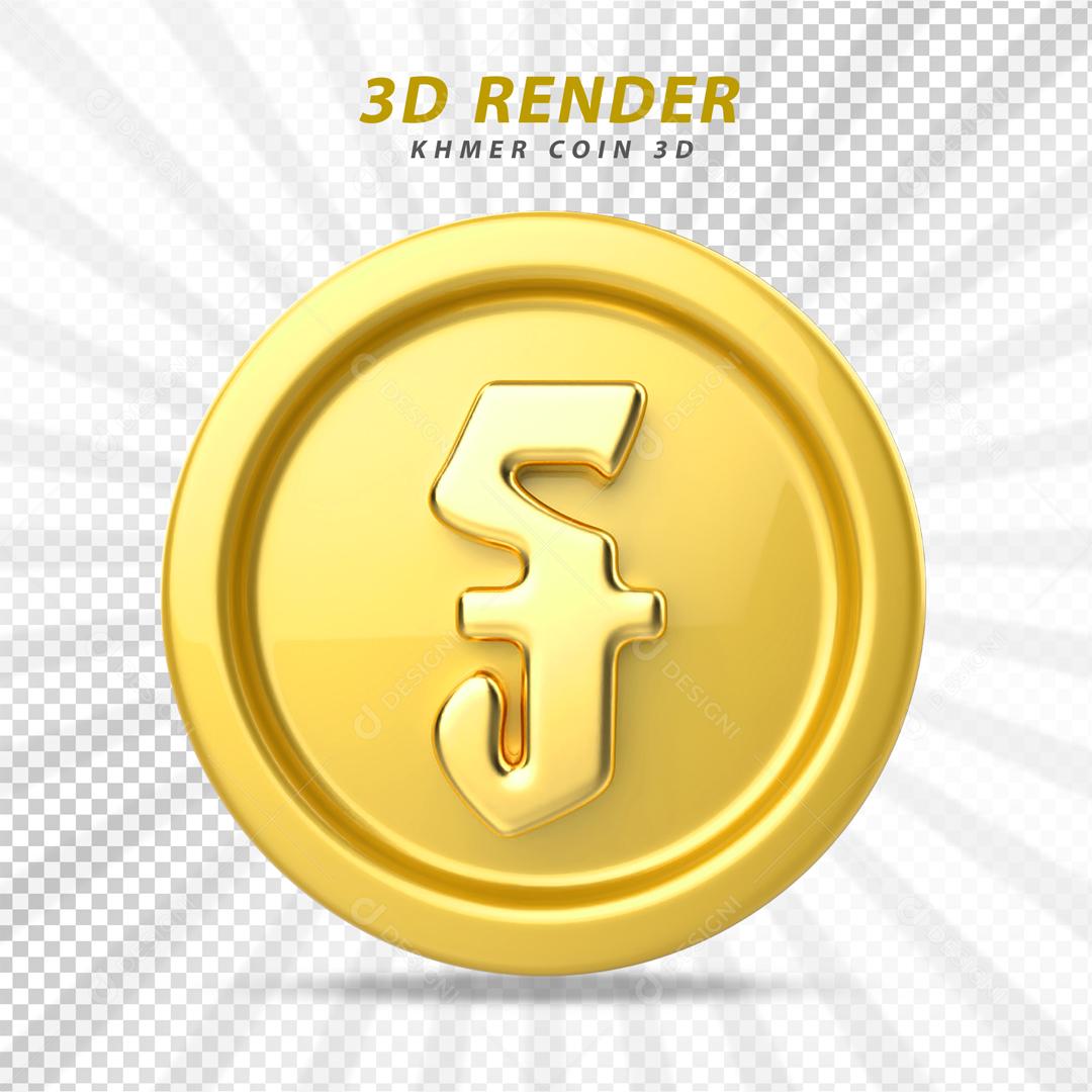Moeda Dourada Elemento 3D PSD