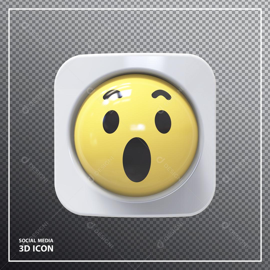 Emoji 3D Reação Surpreso Elemento Para Composição PSD