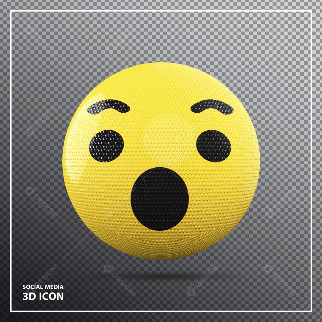 Emoji 3D Reação Surpreso Elemento Para Composição PSD
