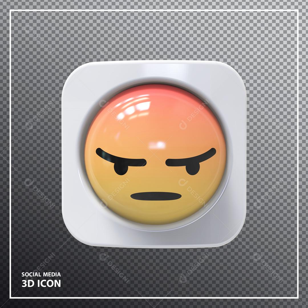 Elemento 3D Para Composição Emoji Expressão Raiva Bravo PSD Editável