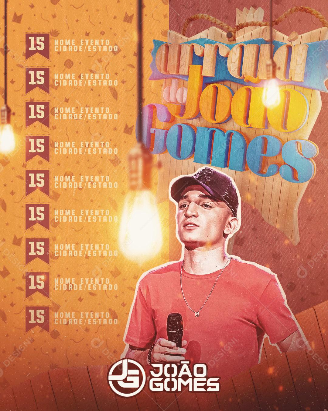 Flyer Agena Junina João Gomes Social Media PSD Editável