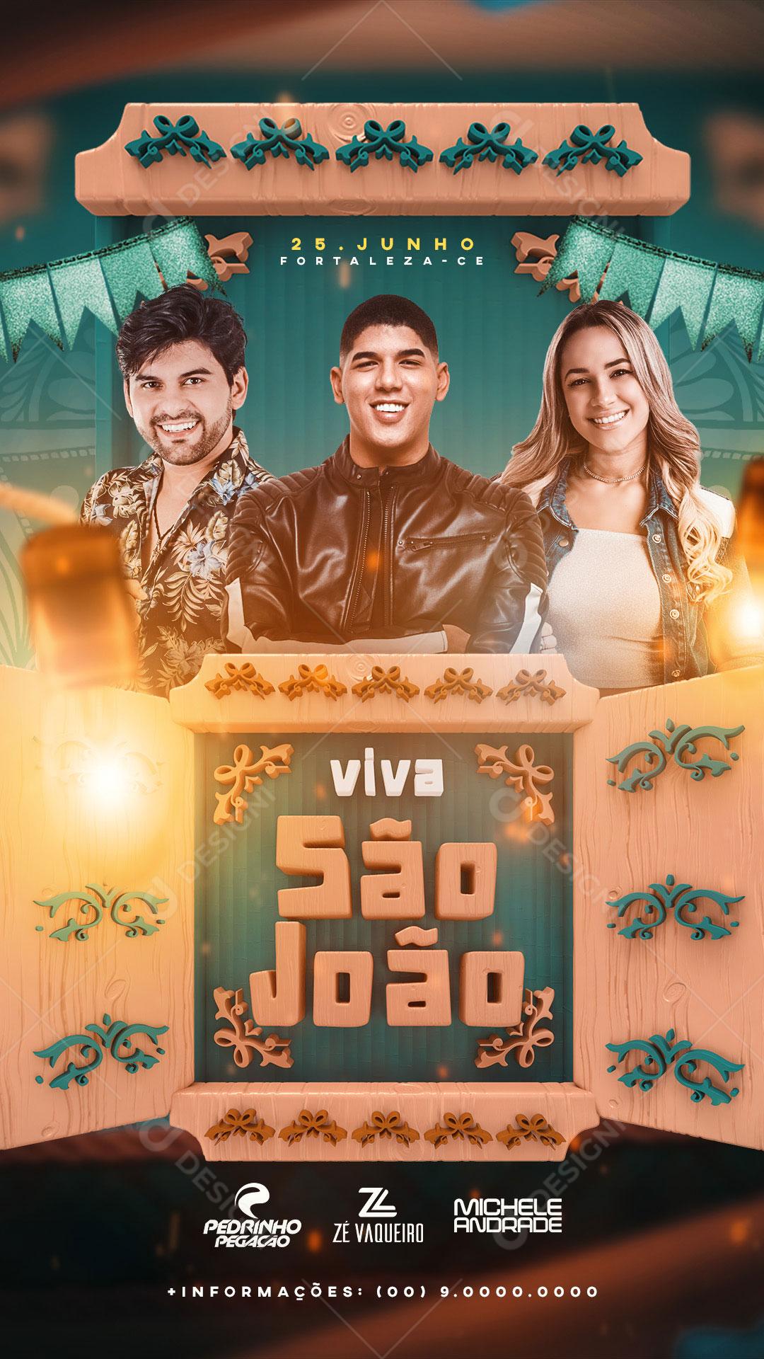 Flyer Agena Junina Mano Walter Social Media PSD Editável