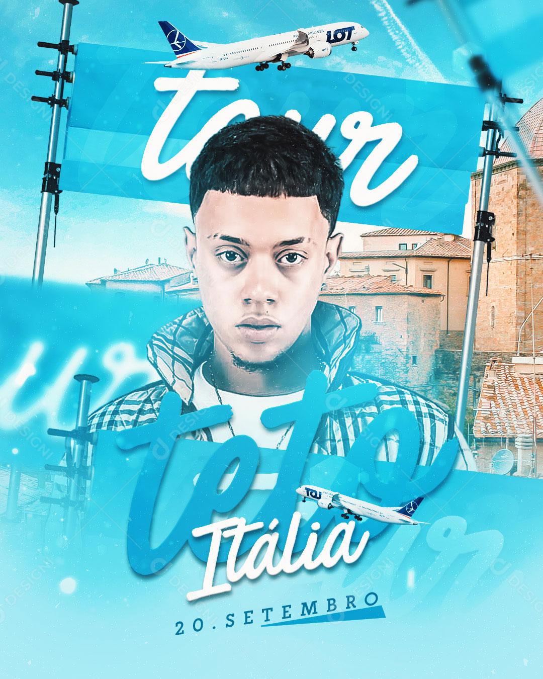 Flyer Tour Itália Teto 20 De Setembro Social Media PSD Editável
