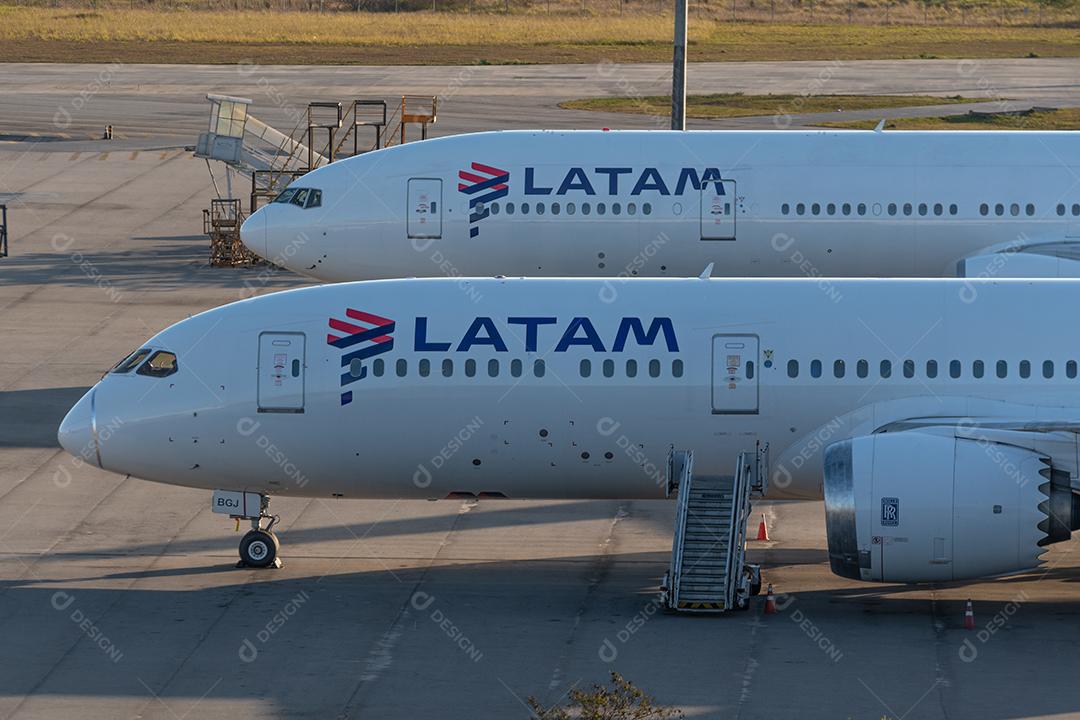 Boeings da Latam estacionados na manutenção do GRU AIRPORT, 30 de maio de 2022, São Paulo, Brasil.