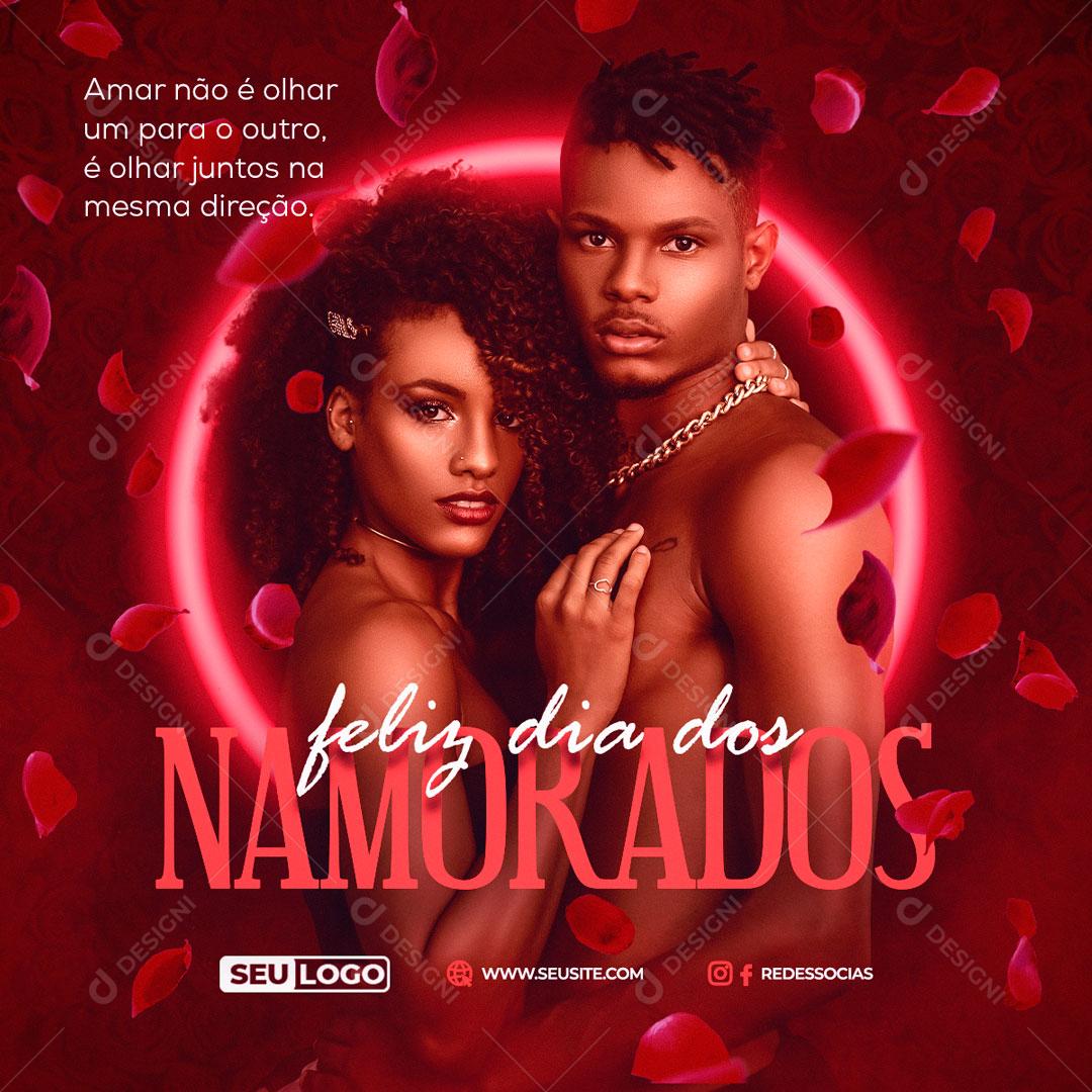 Feliz Dia Dos Namorados Data Comemorativa Social Media PSD Editável