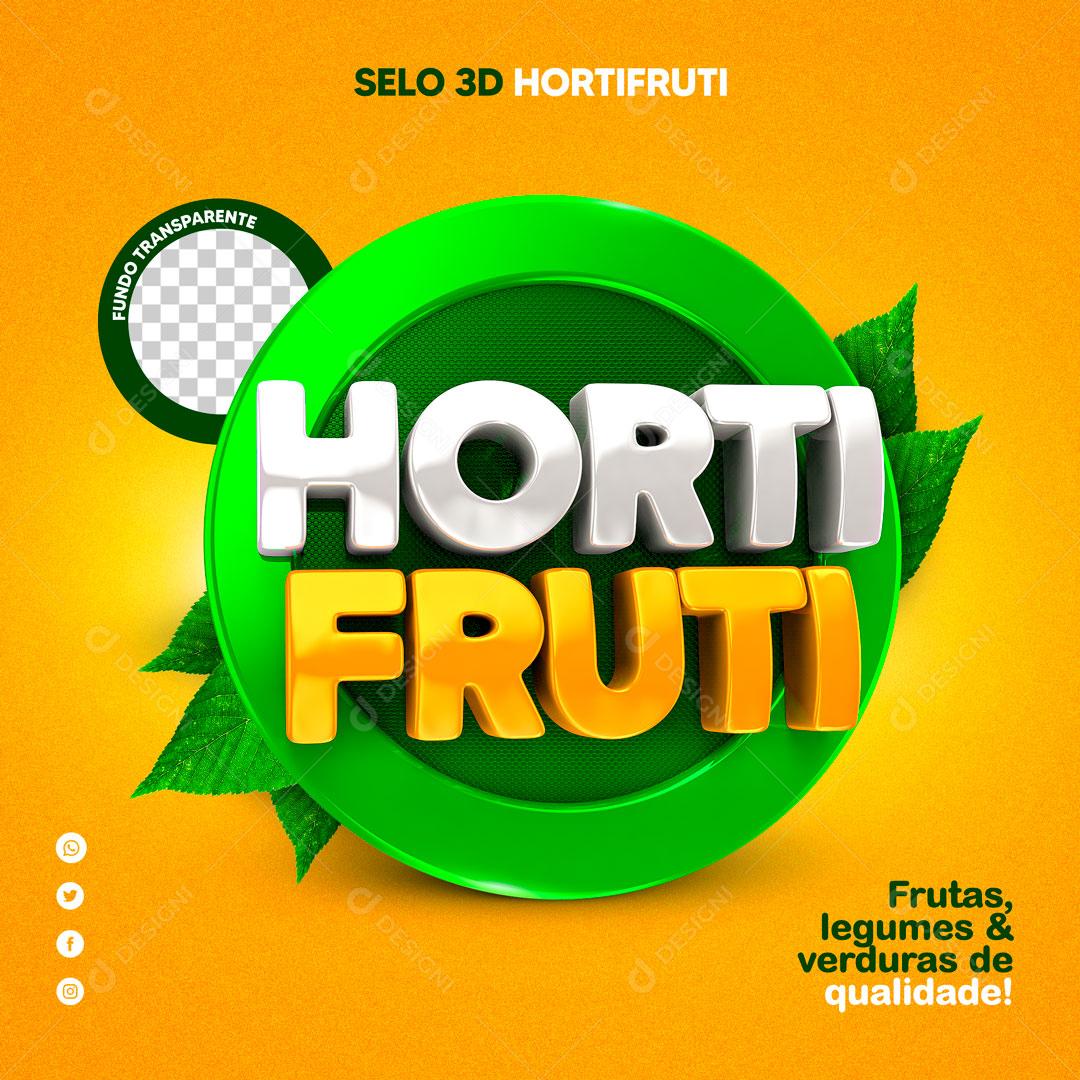 Selo 3D Para Composição Nosso Horti Segunda Terça e Quarta PSD