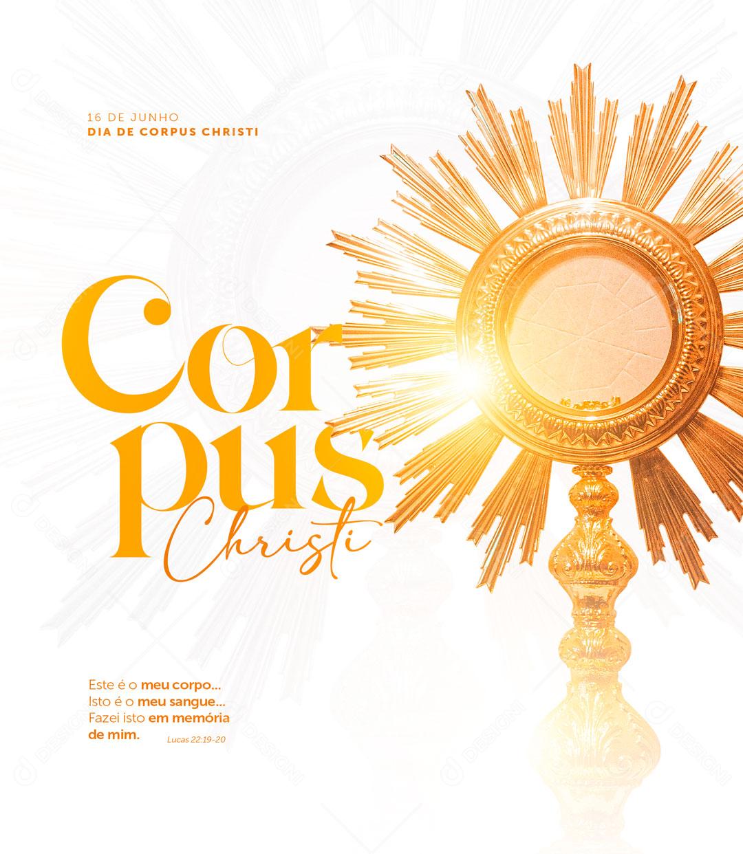 Corpus Christi Dia 16 De Julho Data Comemorativa Social Media PSD Editável