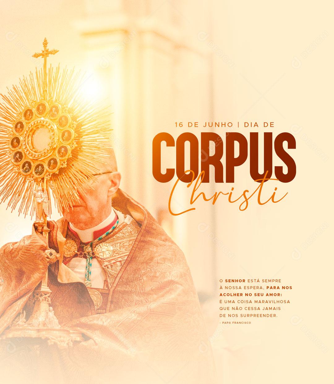 Corpus Christi Dia 16 De Julho Data Comemorativa Social Media PSD Editável