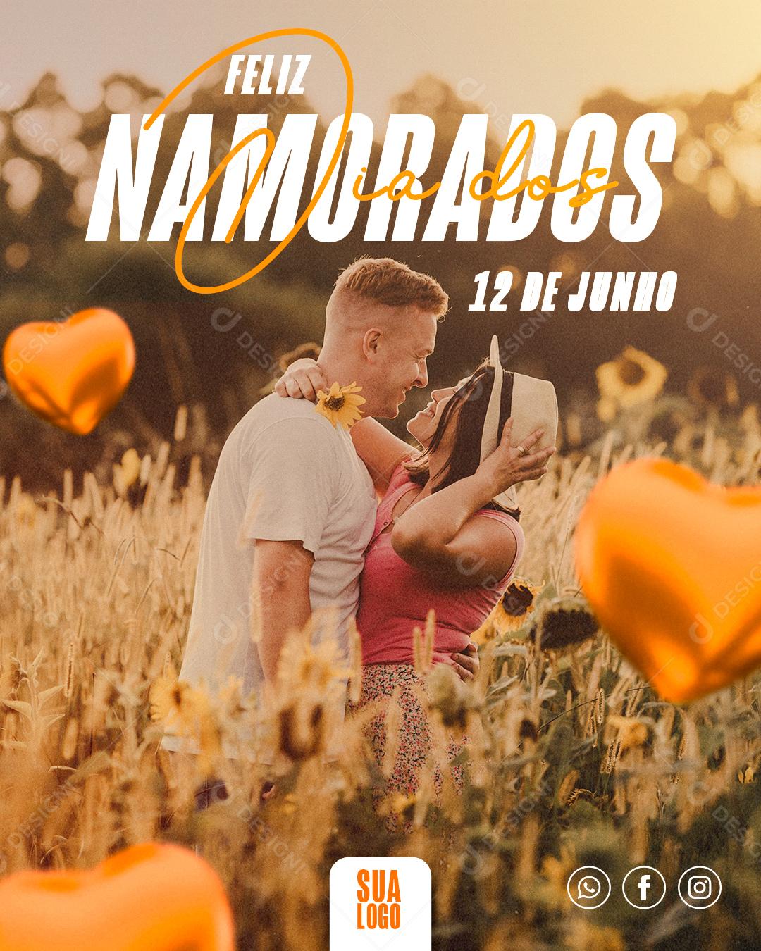 Feliz Dia Dos Namorados 12 De Junho Social Media PSD Editável