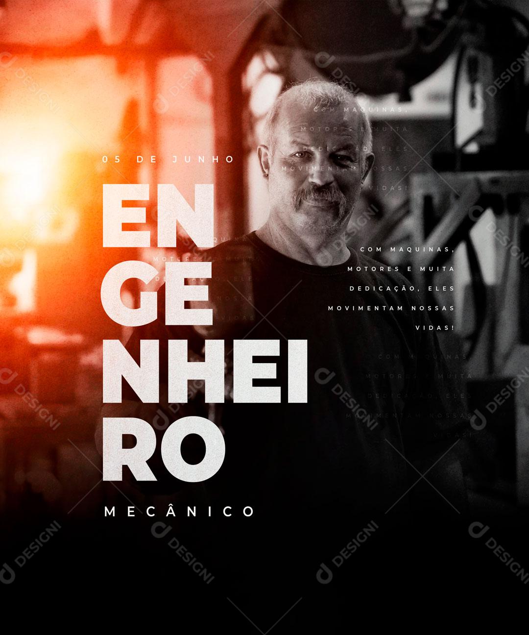 Dia Do Engenheiro 05 De Junho Data Comemorativa Social Media PSD Editável