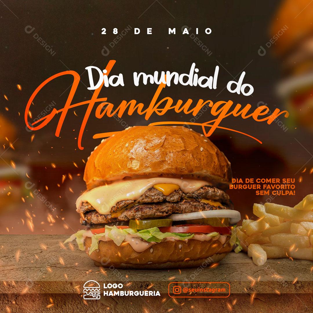 Dia Mundial Do Hamburguer 28 De Maio Social Media PSD Editável