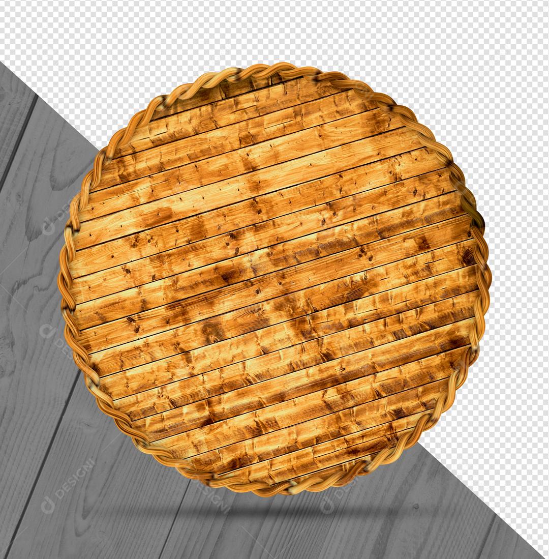 Círculo 3D de Madeira Elemento Para Composição PSD