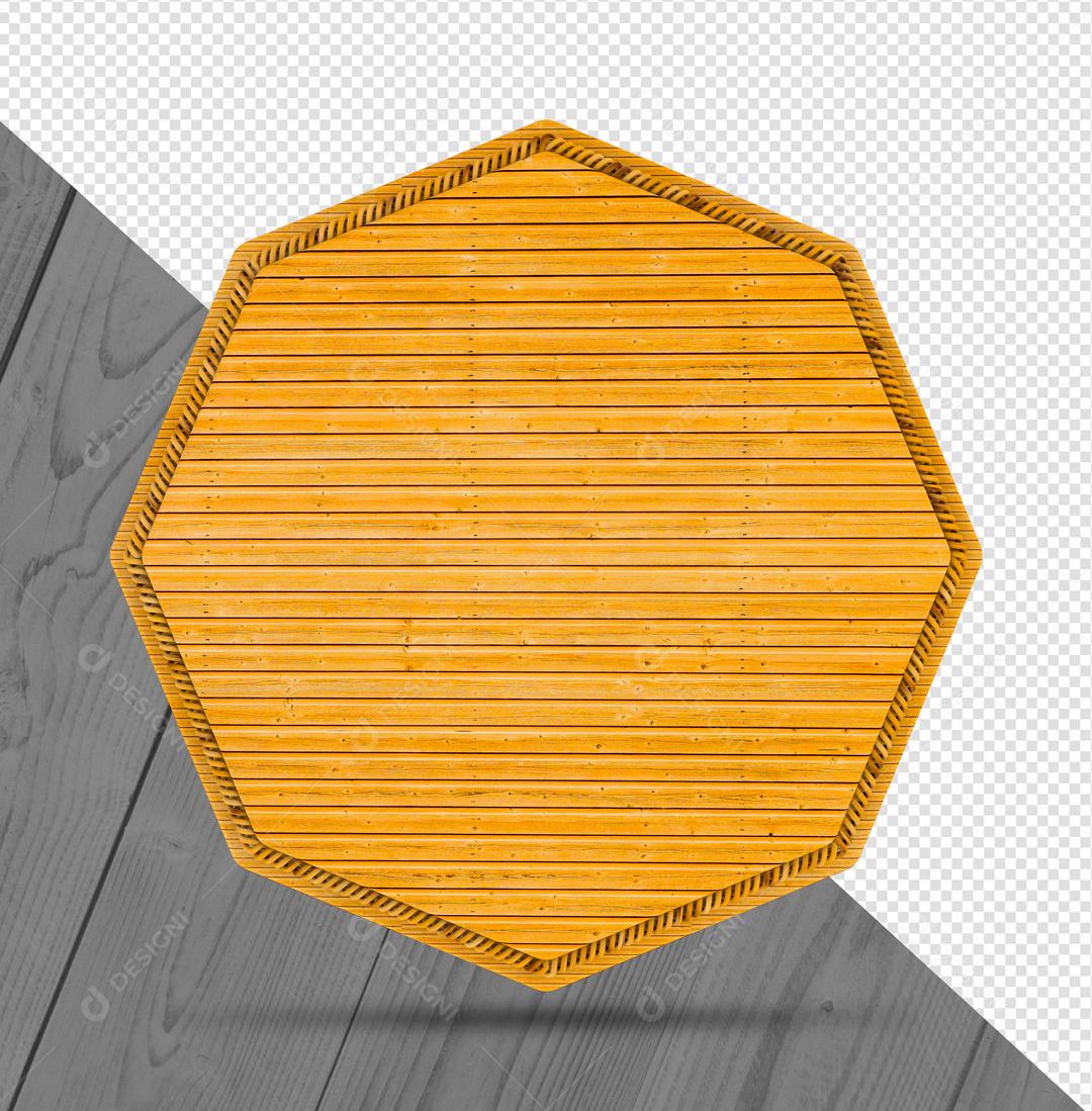 Heptágono de Madeira Elemento 3D PSD
