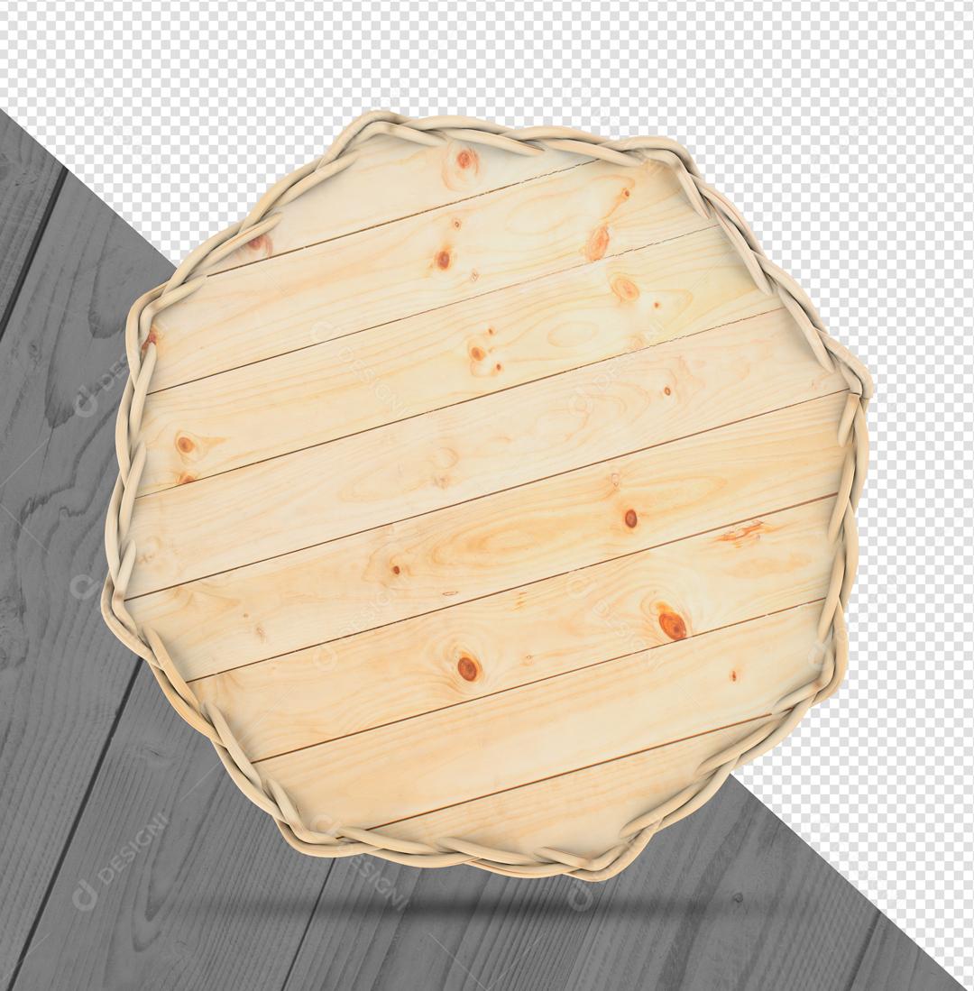 Octógono de Madeira Elemento 3D PSD