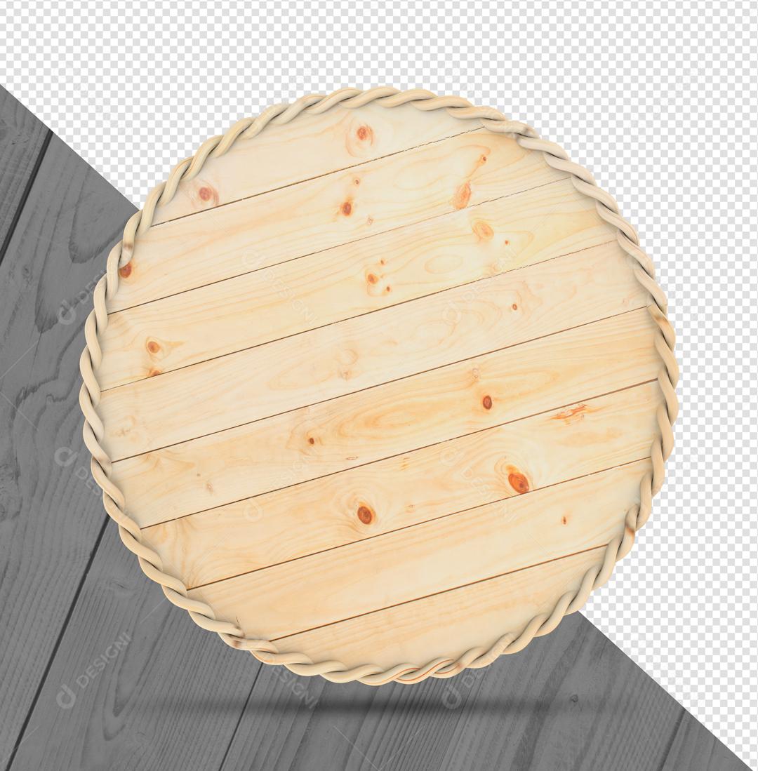 Círculo 3D de Madeira Elemento Para Composição PSD
