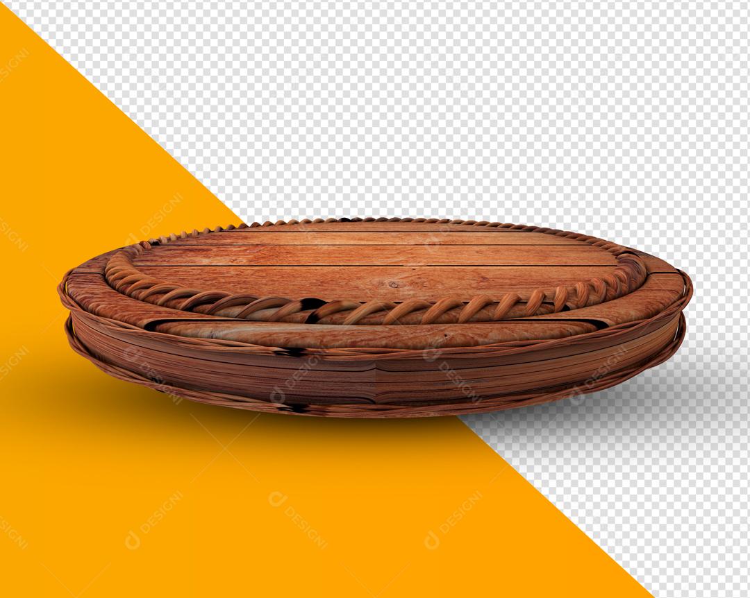 Podium de Madeira Elemento 3D para Composição PSD
