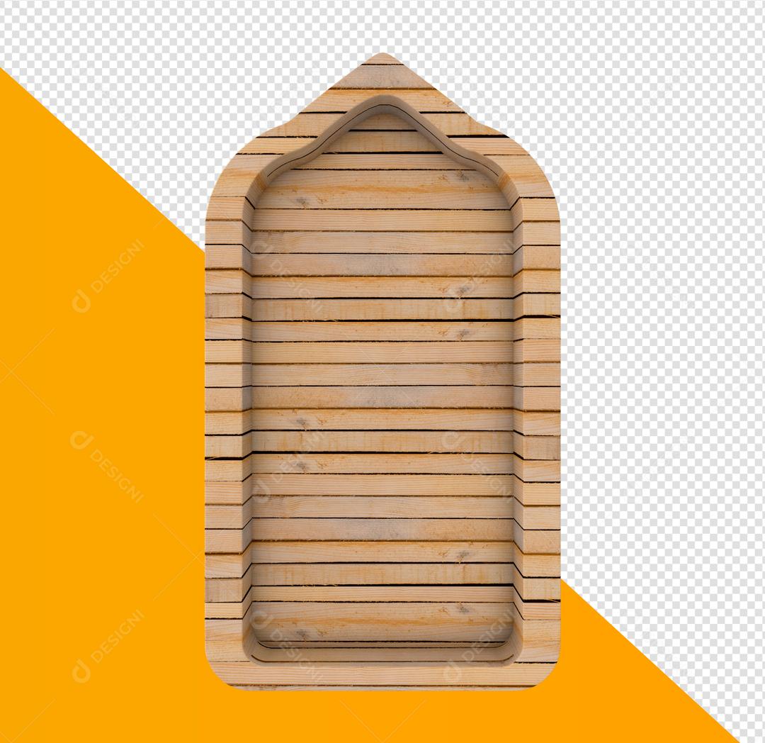 Porta de Madeira 3D Elemento Para Composição PSD