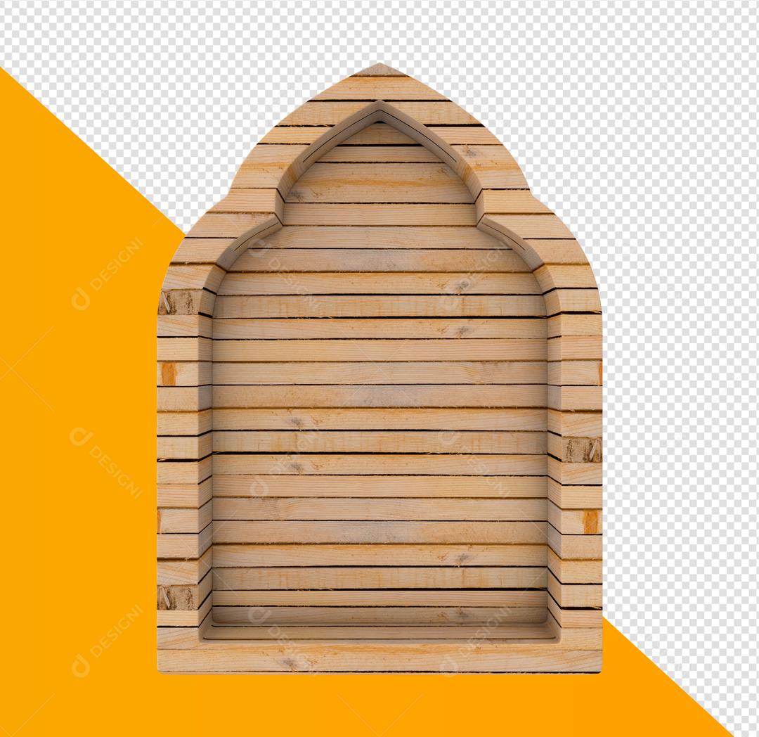 Porta de madeira Elemento 3D PSD