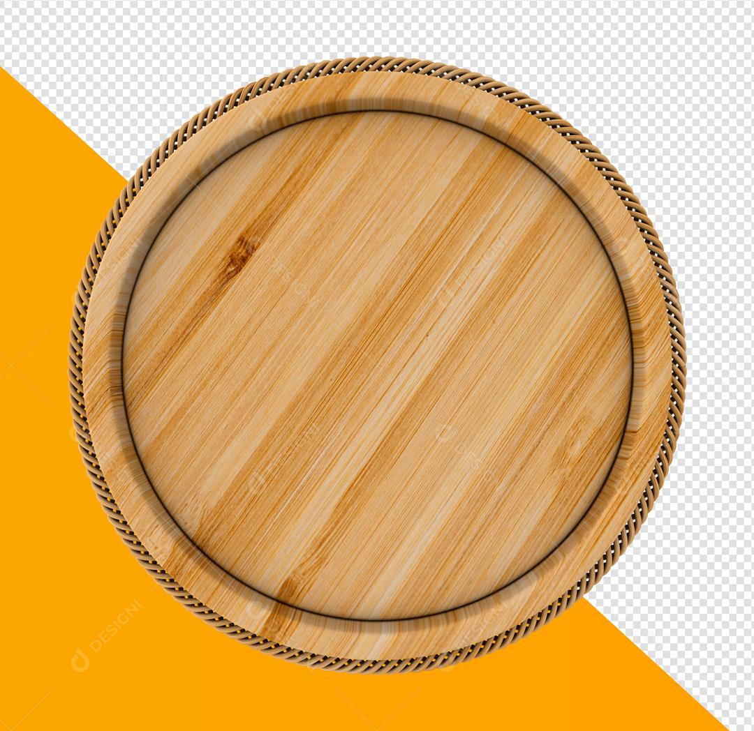 Círculo 3D de Madeira Elemento Para Composição PSD