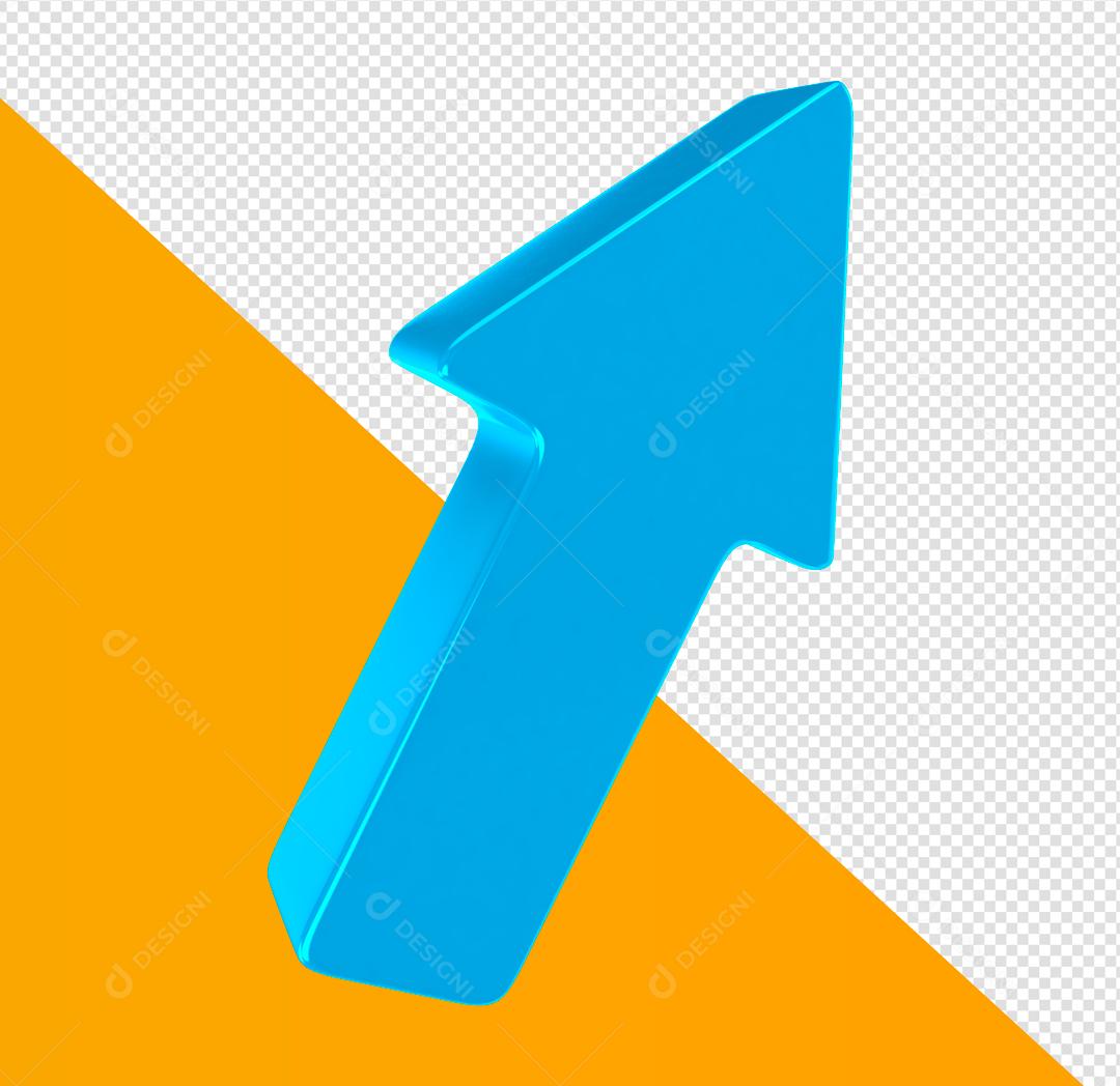 Seta Azul Elemento 3D para Composição PSD