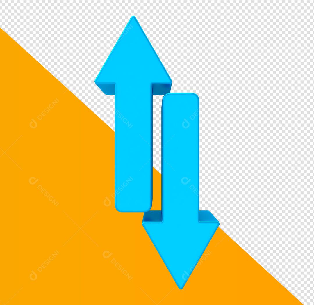 Setas Azul 3D Elemento para Composição PSD