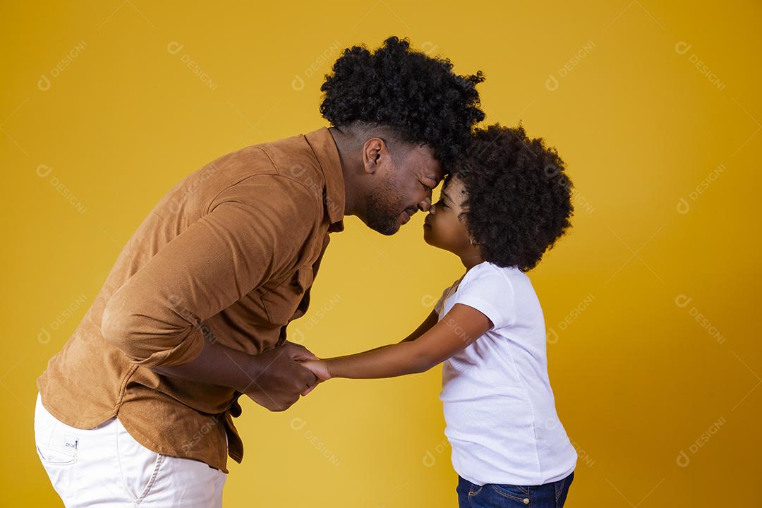 Father's Day Young business boy with royal blue suit on yellow background