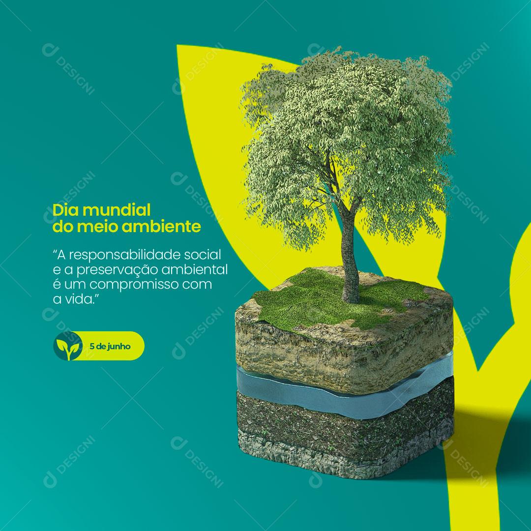 Post Dia Mundial do Meio Ambiente 5 de Junho Social Media PSD Editável