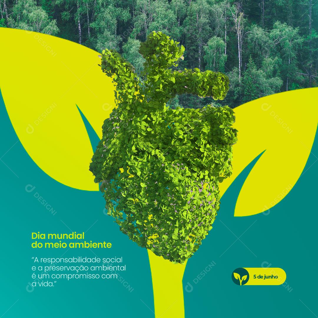Social Media  Dia Mundial do Meio Ambiente 5 de Junho PSD Editável