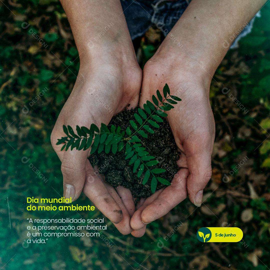 Social Media Dia Mundial do Meio Ambiente 5 de Junho PSD Editável