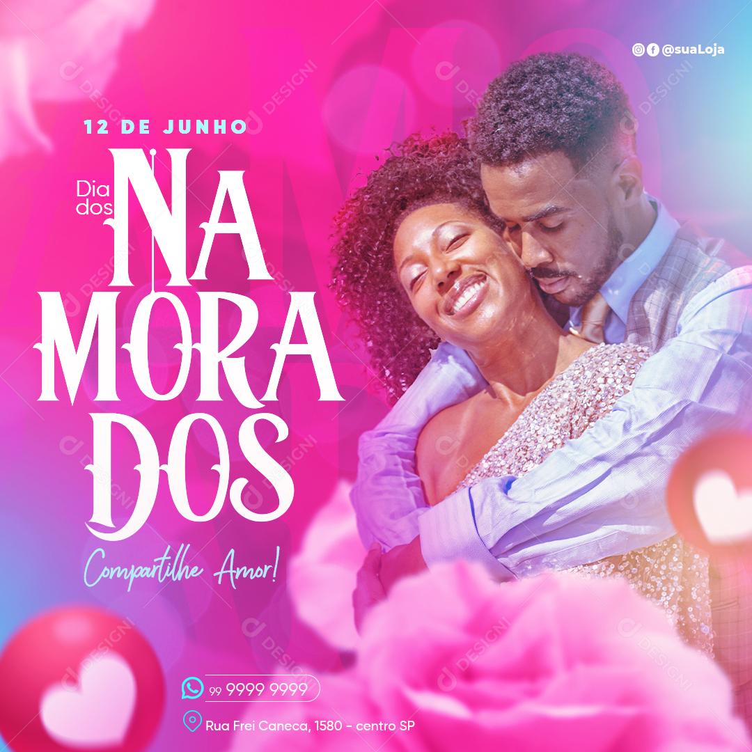 Social Media Dia Dos Namorados 12 de Junho PSD Editável