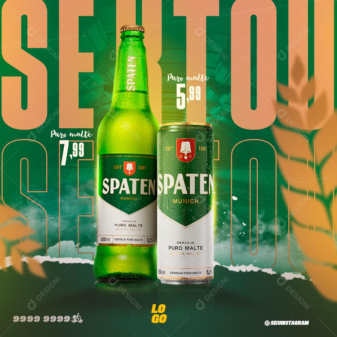 Social Media Sextou Spaten Bares Cervejas PSD Editável