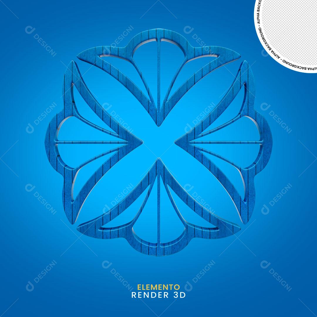 Elementos 3D Formas De Madeira Azul Para Composições PNG Transparente