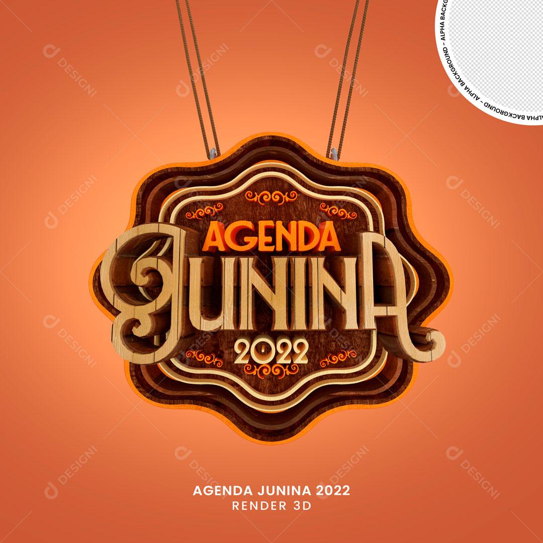 Selo 3D Agenda Junina 2022 Venha Já PNG Transparente