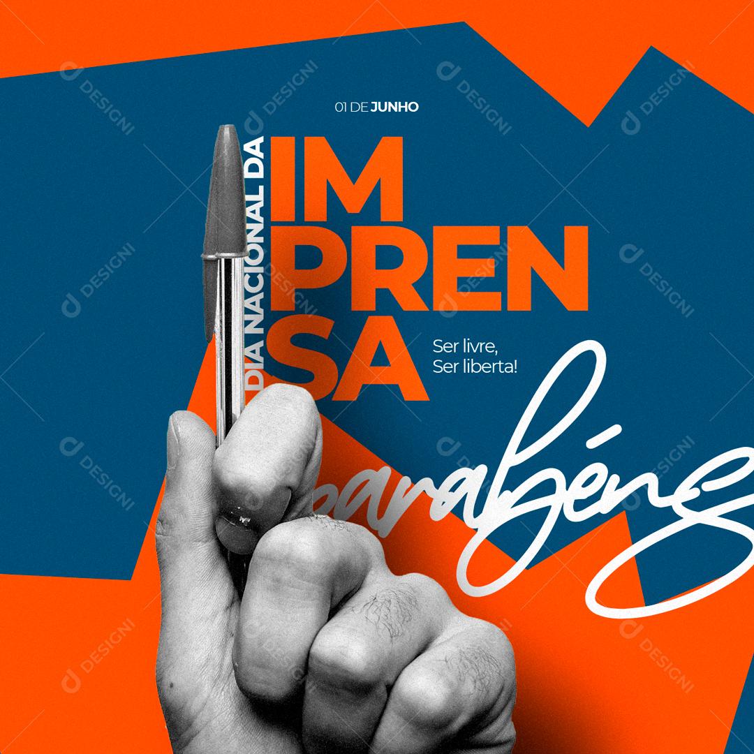 Social Media Ser Livre Ser Liberta Dia Da Imprensa Parabéns PSD Editável